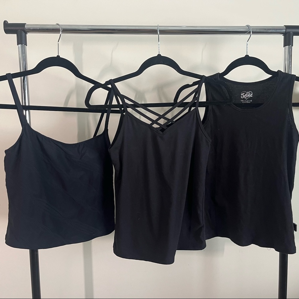 Set of 3 Black Tank Tops